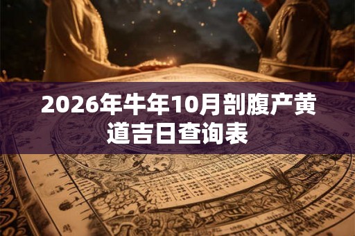 2026年牛年10月剖腹产黄道吉日查询表