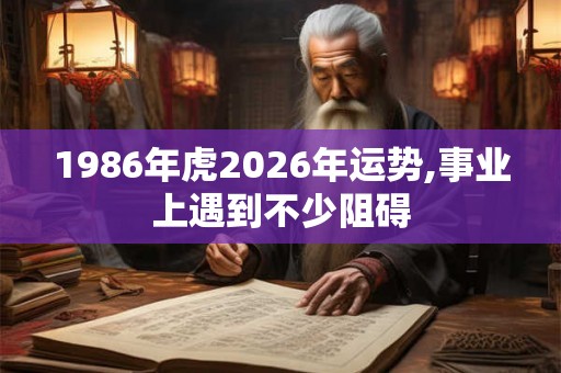 1986年虎2026年运势,事业上遇到不少阻碍