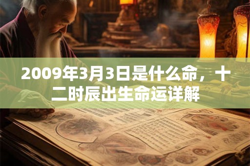 2009年3月3日是什么命，十二时辰出生命运详解