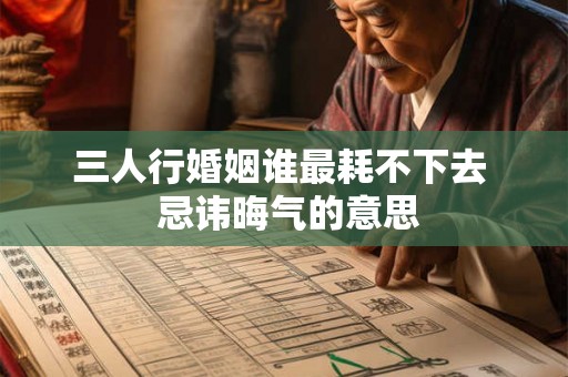三人行婚姻谁最耗不下去  忌讳晦气的意思