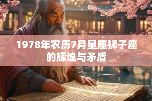 1978年农历7月星座狮子座的辉煌与矛盾 1978年农历7月星座狮子座的辉煌与矛盾