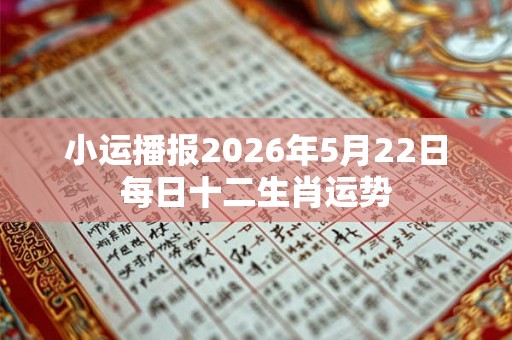 小运播报2026年5月22日每日十二生肖运势