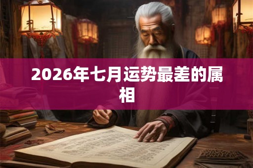 2026年七月运势最差的属相