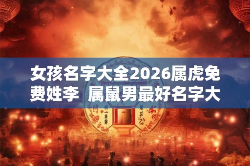 女孩名字大全2026属虎免费姓李 属鼠男最好名字大全 女孩名字大全2026属虎免费姓李 属鼠男最好名字大全