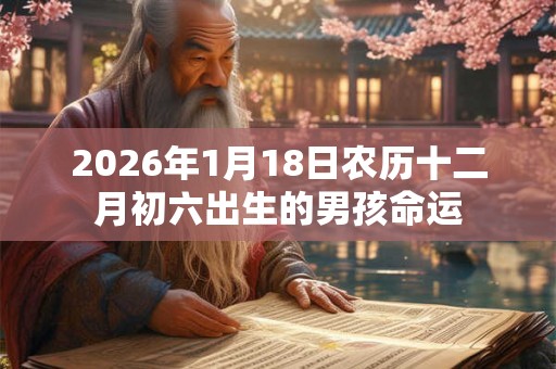 2026年1月18日农历十二月初六出生的男孩命运