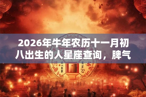 2026年牛年农历十一月初八出生的人星座查询，脾气性格有什么特征？