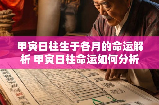 甲寅日柱生于各月的命运解析 甲寅日柱命运如何分析