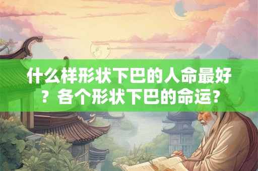 什么样形状下巴的人命最好？各个形状下巴的命运？