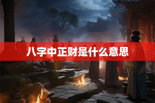 八字中正财是什么意思