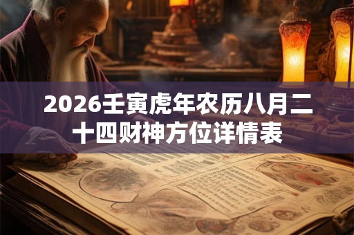 2026壬寅虎年农历八月二十四财神方位详情表 2026壬寅虎年农历八月二十四财神方位详情表
