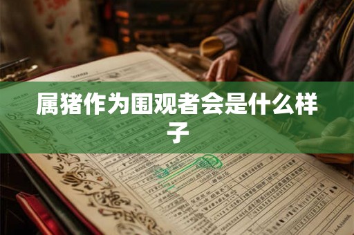 属猪作为围观者会是什么样子