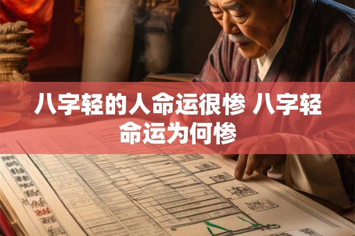 八字轻的人命运很惨 八字轻命运为何惨
