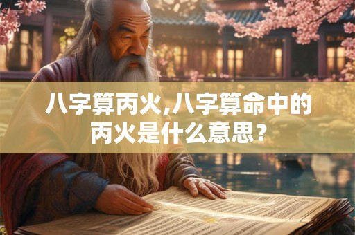 八字算丙火,八字算命中的丙火是什么意思？