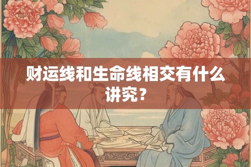财运线和生命线相交有什么讲究？