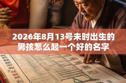 2026年8月13号未时出生的男孩怎么起一个好的名字