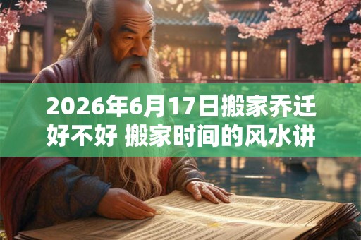 2026年6月17日搬家乔迁好不好 搬家时间的风水讲究