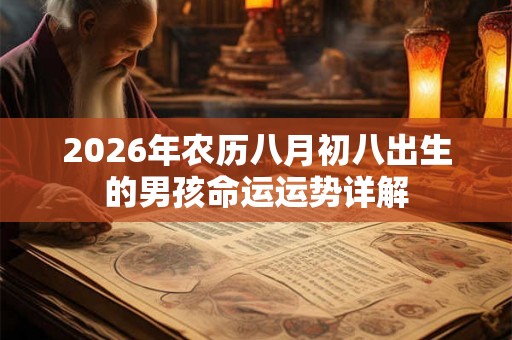 2026年农历八月初八出生的男孩命运运势详解