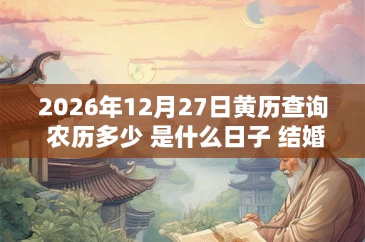 2026年12月27日黄历查询 农历多少 是什么日子 结婚吉时