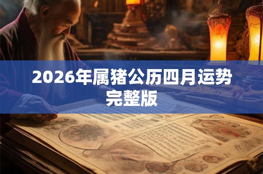 2026年属猪公历四月运势完整版 2026年属猪公历四月运势完整版