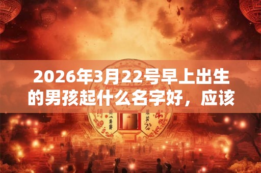 2026年3月22号早上出生的男孩起什么名字好，应该取名字比较适合？
