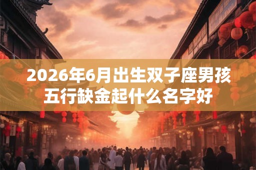 2026年6月出生双子座男孩五行缺金起什么名字好