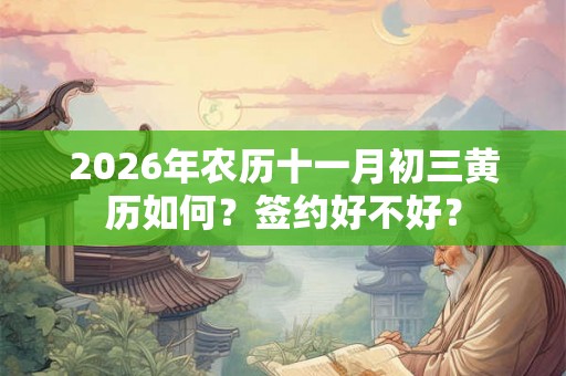 2026年农历十一月初三黄历如何？签约好不好？