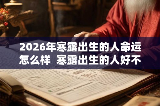 2026年寒露出生的人命运怎么样  寒露出生的人好不好
