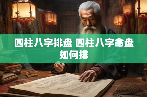 四柱八字排盘 四柱八字命盘如何排