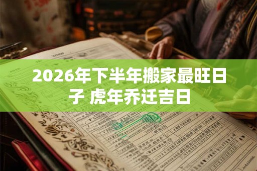 2026年下半年搬家最旺日子 虎年乔迁吉日