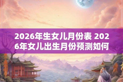 2026年生女儿月份表 2026年女儿出生月份预测如何确定