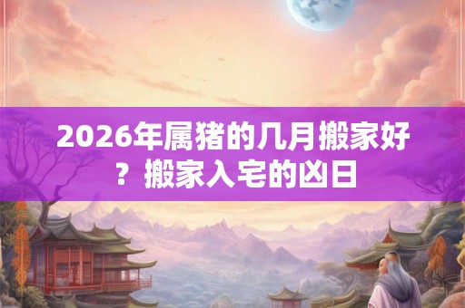 2026年属猪的几月搬家好？搬家入宅的凶日
