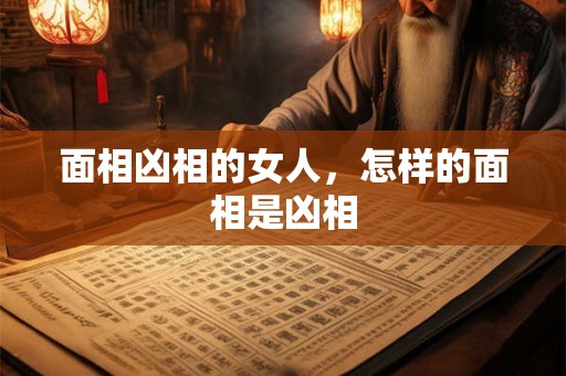 面相凶相的女人，怎样的面相是凶相