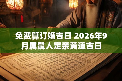 免费算订婚吉日 2026年9月属鼠人定亲黄道吉日