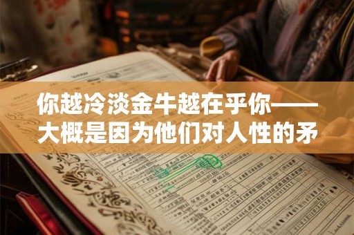 你越冷淡金牛越在乎你——大概是因为他们对人性的矛盾理解