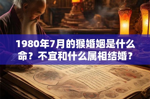 1980年7月的猴婚姻是什么命？不宜和什么属相结婚？