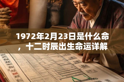 1972年2月23日是什么命，十二时辰出生命运详解