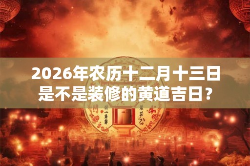 2026年农历十二月十三日是不是装修的黄道吉日？