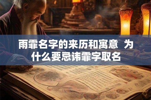 雨霏名字的来历和寓意  为什么要忌讳霏字取名