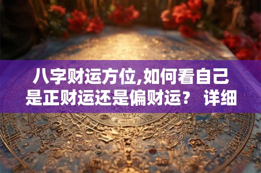 八字财运方位,如何看自己是正财运还是偏财运? 详细 八字财运方位,如何看自己是正财运还是偏财运? 详细