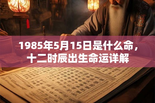 1985年5月15日是什么命，十二时辰出生命运详解