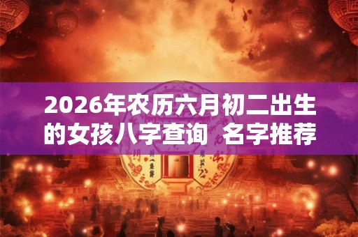 2026年农历六月初二出生的女孩八字查询  名字推荐