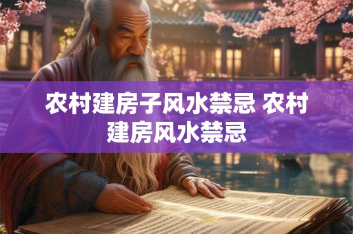 农村建房子风水禁忌 农村建房风水禁忌