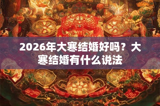2026年大寒结婚好吗？大寒结婚有什么说法