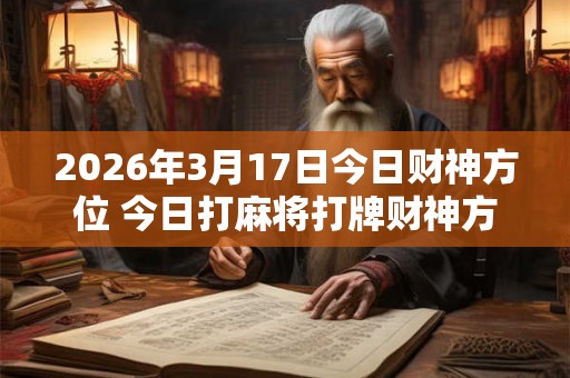 2026年3月17日今日财神方位 今日打麻将打牌财神方位