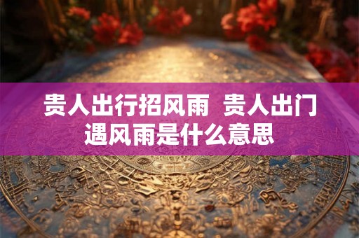 贵人出行招风雨  贵人出门遇风雨是什么意思