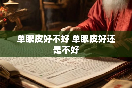 单眼皮好不好 单眼皮好还是不好