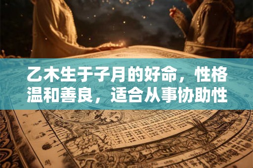 乙木生于子月的好命，性格温和善良，适合从事协助性工作