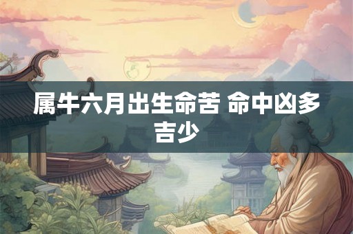 属牛六月出生命苦 命中凶多吉少