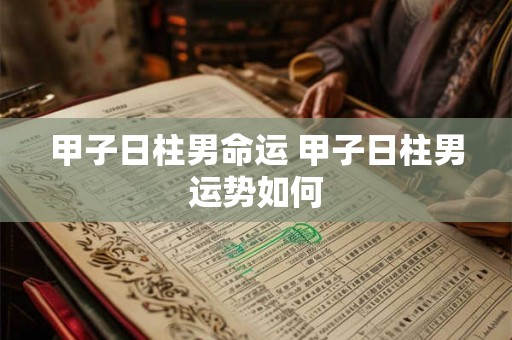 甲子日柱男命运 甲子日柱男运势如何