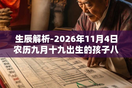 生辰解析-2026年11月4日农历九月十九出生的孩子八字起名